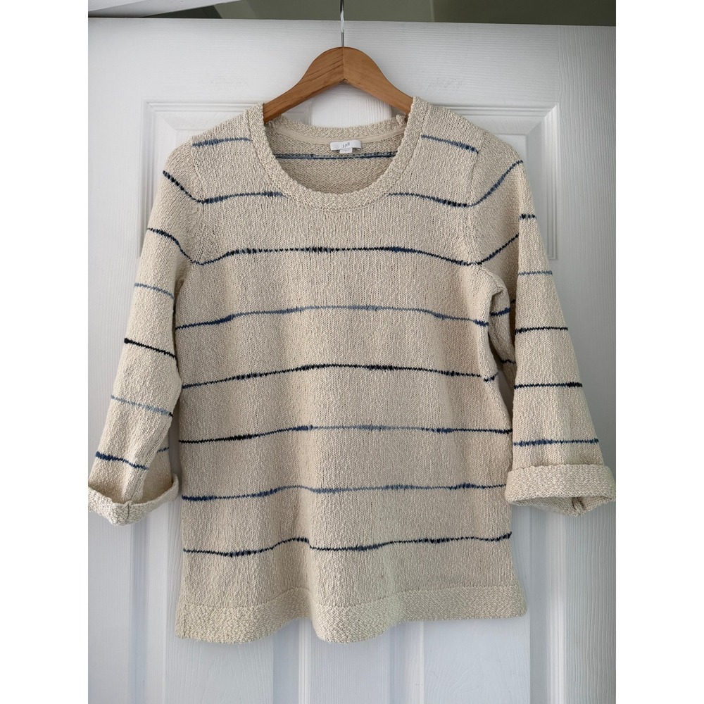 J. Jill Coastal‎ Knit Long Sleeve Neutral Sweater Cleangirl Aesthetic